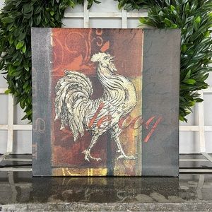 Rooster Wall Decor | Le Coq, Canvas Chicken Art, Rooster Decor, Bathroom Decor